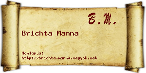 Brichta Manna névjegykártya